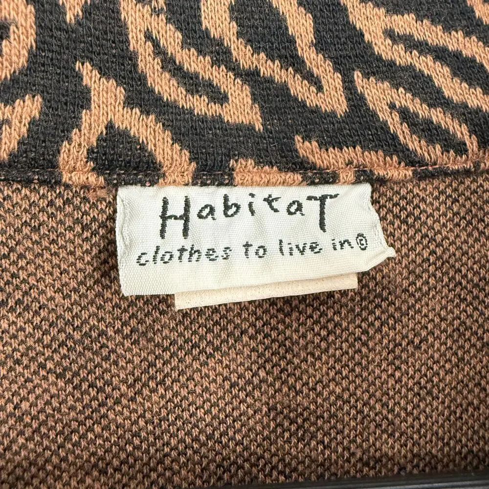 Habitat Sz Medium Brown Black Wearable Art Coat Jacket Winter Blouse shirt Top - Picture 2 of 10